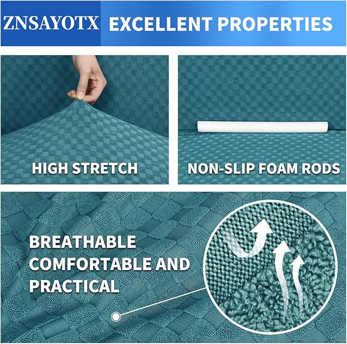 ZNSAYOTX 1 Piece Jacquard Chair Slipcovers - Image 4