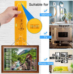 Glarks 307Pcs Picture Hanging Kit, Picture Frame Hanger Tool with Level Ruler and 306Pcs Nails, Hooks, Hanging Wire, Screw Eyes, D Ring and Sawtooth Hanger for Frame Hanging Wall Mounting