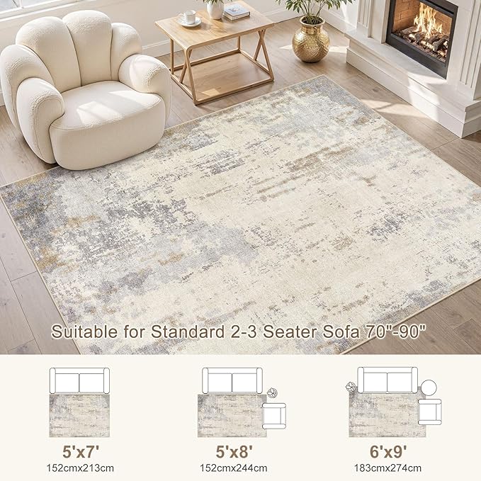 UERMEI 5x7 Area Rug Living Room Rugs - Image 2