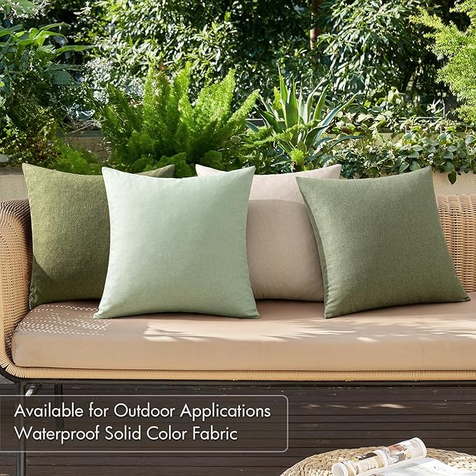 MIULEE Pack of 4 Decorative Throw Pillow Covers Linen Waterproof Pillow Covers - Image 2