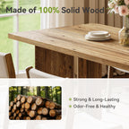 Little Tree Solid Wood Dining Table for 4-6, 63-Inch Farmhouse Kitchen Table, Wood Rectangular Dinner Tables for Kitchen & Dining Room, mesas de comedor