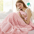 Bedsure GentleSoft Coral Pink Fleece Twin Blanket - Image 4
