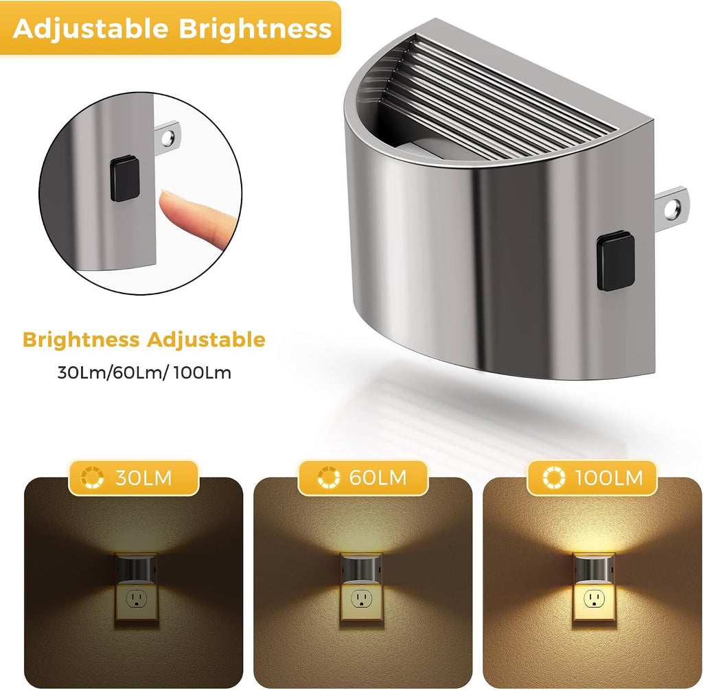 L LOHAS LED Night Lights Plug into Wall, Dimmable Night Light 2 Pack