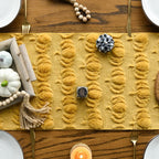Artoid Mode Ginger Soft Faux Fur Pumpkins Fall Table Runner 13x72 Inch