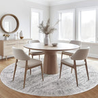 6x6 Grey Round Rug 6ft Living Room Circle Rug Gray Vintage Round Area Rug Non - Image 4