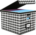 File Organizer Box with Lids, Collapsible File Folder Organizer