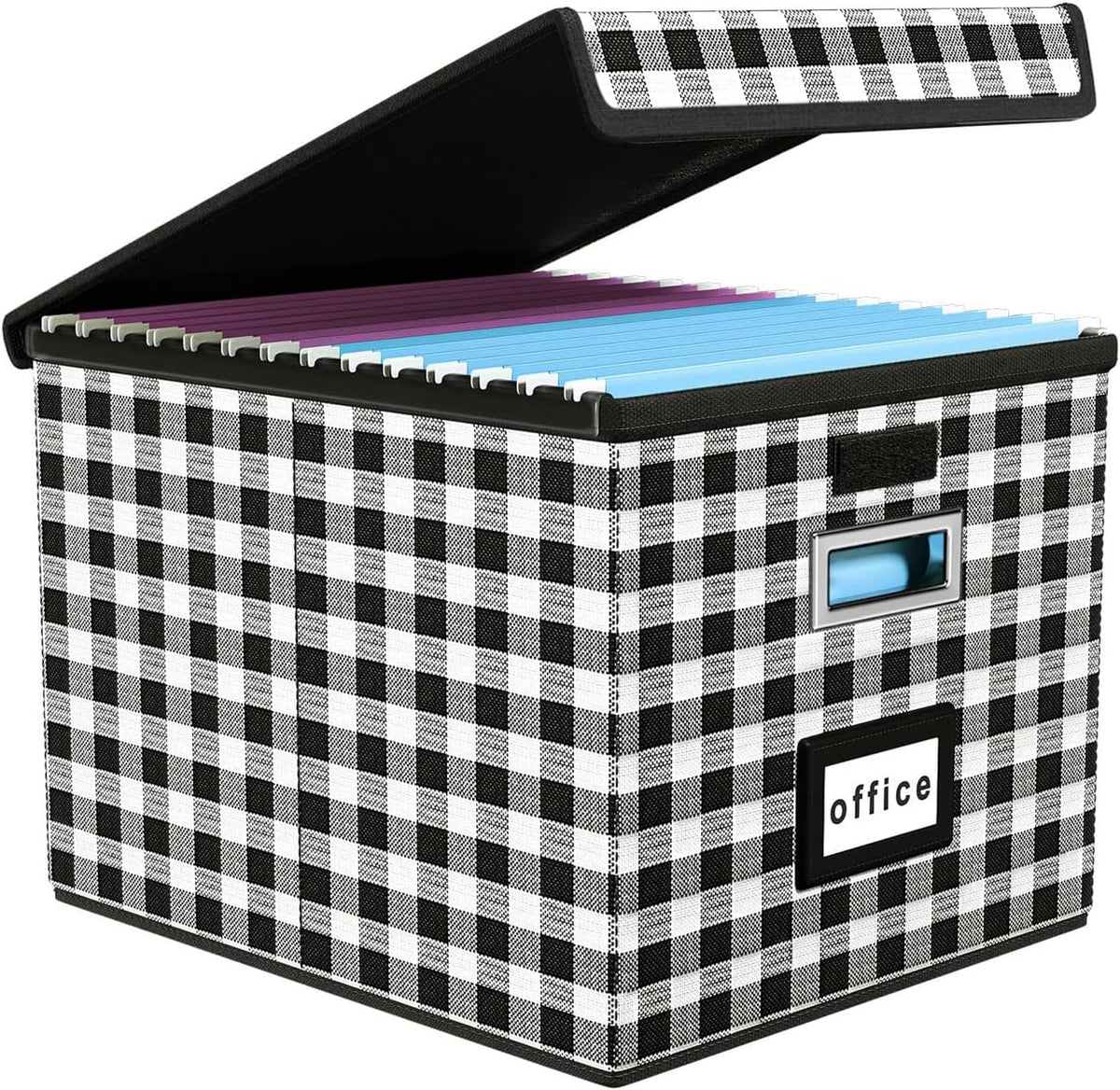 File Organizer Box with Lids, Collapsible File Folder Organizer