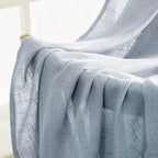 MIULEE Chambray Blue Linen Curtains 96 Inches Long 2 Panels - Image 6