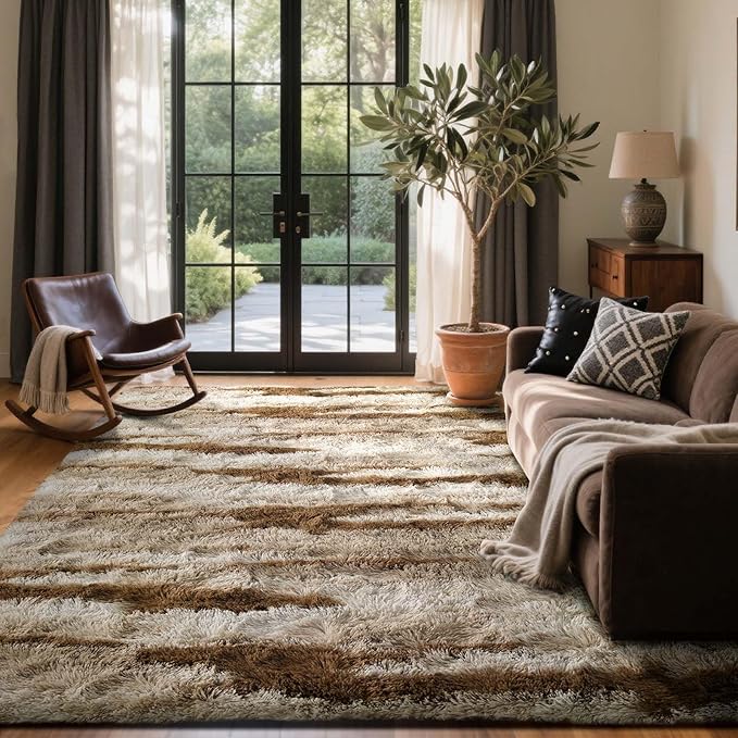 Area Rugs for Living Room, 6x9 Feet Soft Fluffy Shagg Plush Rug High Pile Large - Image 2