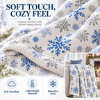 Snowflake Throw Blanket 60x80 Inches, Soft Lightweight Winter Blanket