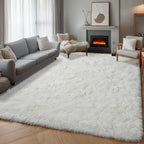 ONASAR Cream White Rugs for Living Room Bedroom, 5x8 Fluffy Bedside Area Rug - Image 4