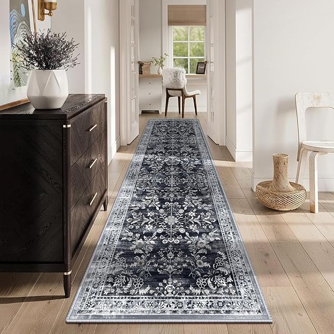 Yamaziot Washable Runner Rug 2x12 – Non Slip Boho Floral Hallway Runner Rug - Image 2