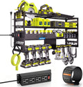 Gotega Large Power Tool Organizer Wall Mount with Charging Station, Black