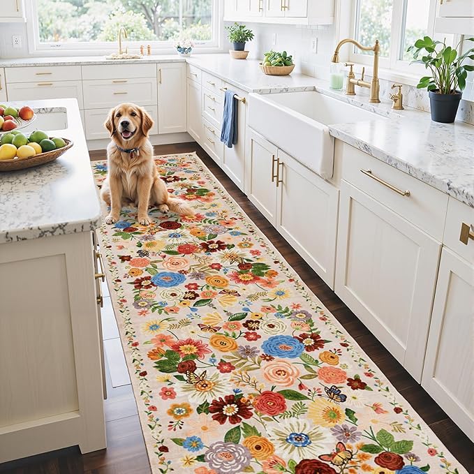 Rug for Hallways Kitchen Rug 2'6" x 14', Non Slip Washable Rugs - Image 2