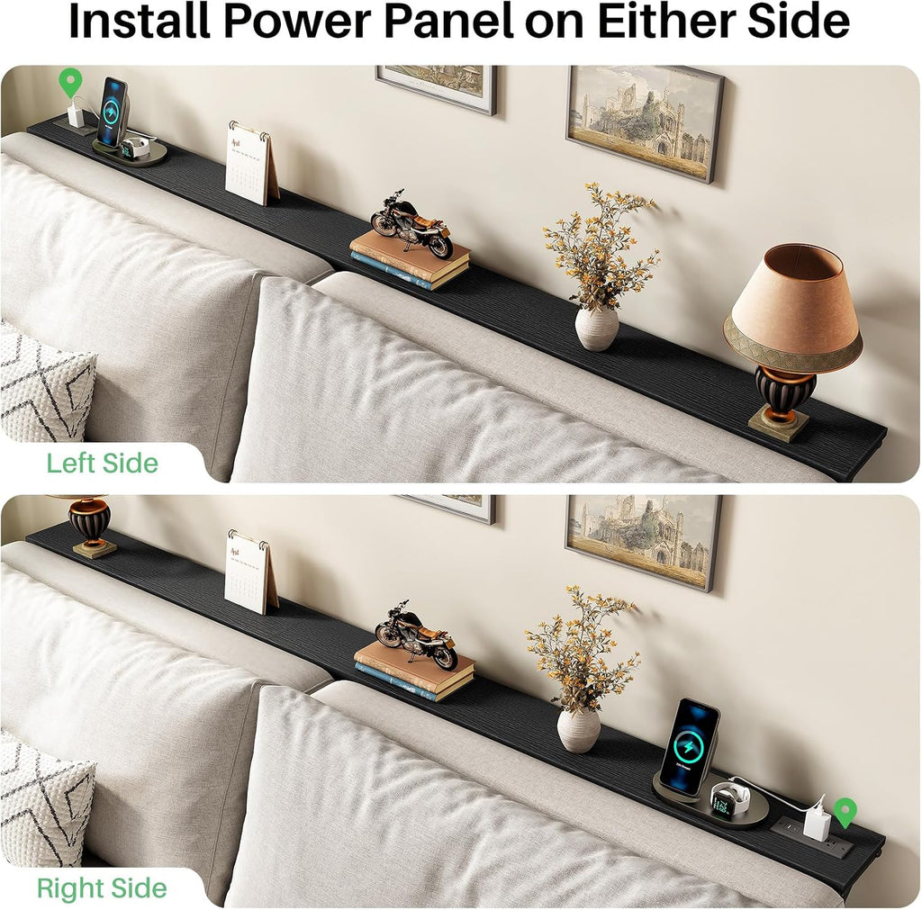 Kitstorack 76.9" Narrow Console Table with Power Outlet for Living Room