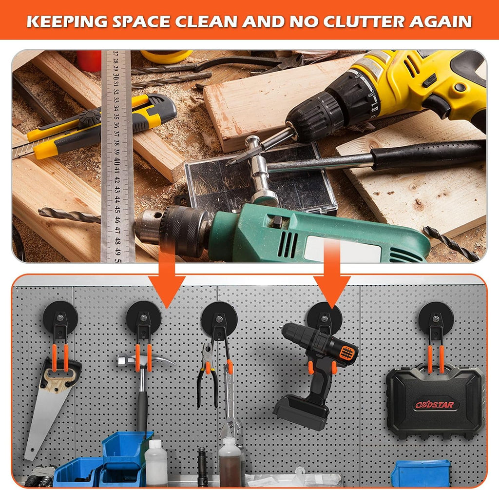 4Pcs Large Magnetic Hooks Heavy Duty Strong Magnet Hooks Heavy Duty Garage Storage Hook Utility Magnet Hooks for Garage Shelve Tool Cart Garden Tools Magnetic Hanger Holder Organization for Hanging