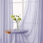 Lavender Purple Linen Curtains 84 Inch Length 2 Panels Set - Image 3
