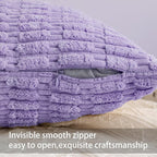 Pack of 2 Corduroy Decorative Throw Pillow Covers 18x18 Inch Soft Striped - Image 3