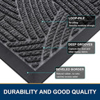 Smiry Front Door Mat Outside Entrance, Heavy Duty Sturdy Natural Rubber Doormat - Image 4