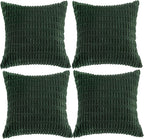 Fancy Homi 4 Packs Hunter Green Decorative Throw Pillow Covers 16x16 Inch by Fancy+Homi