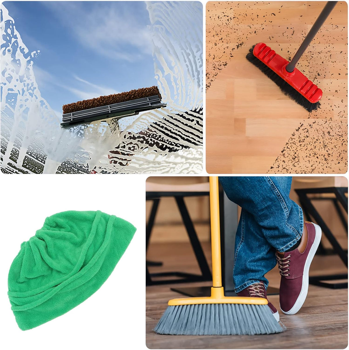 SOLUSTRE Broom Cover Microfiber Broom Cloth 3 Pack Washable Reusable Sweeping Cover for Mopping Dust Hair and Water Stains Household Cleaning Tool for Floor Care