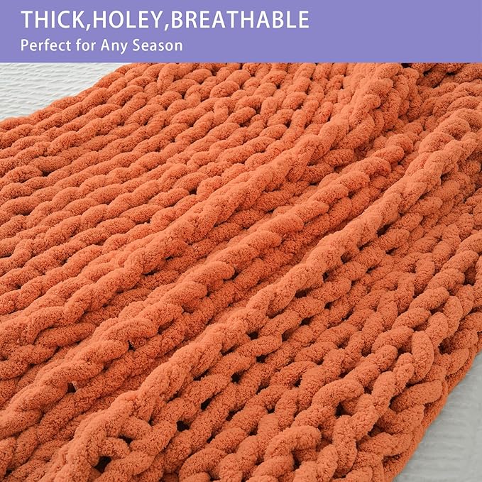Bigacogo Chunky Knit Throw Blanket - Image 4