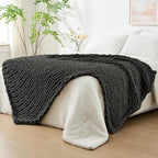 Bigacogo Chunky Knit Throw Blanket by Bigacogo