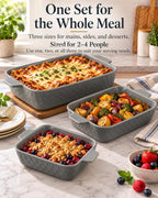 Casserole Dishes for Oven, Ceramic Baking Dish Set of 3