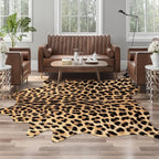 AROGAN Premium Leopard Print Rug 5.2x6.2 Feet, Machine Washable Faux Fur - Image 3
