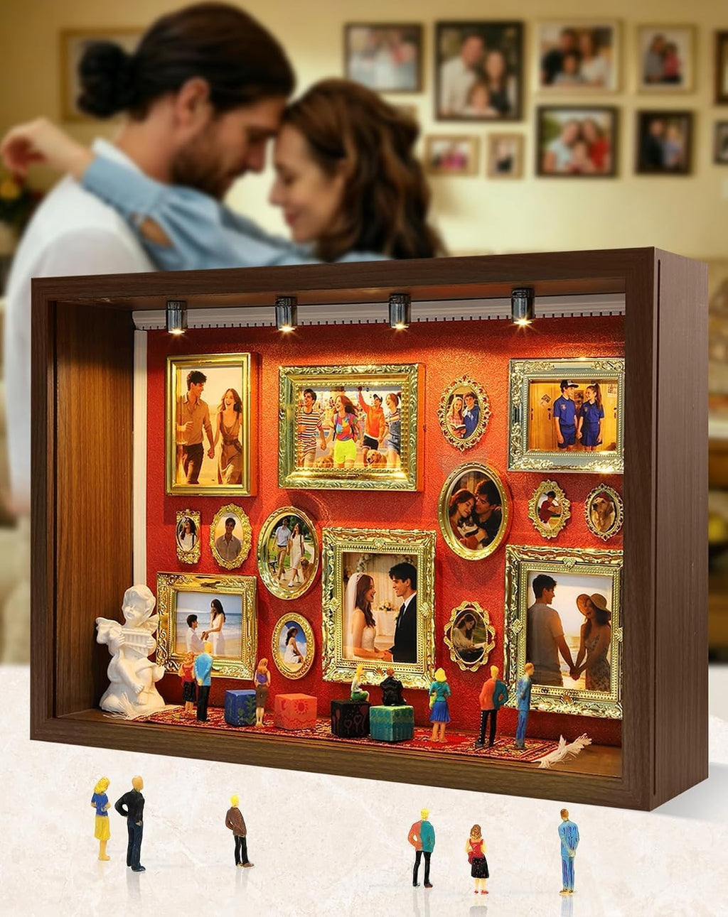 Memory Museum Kit Mini Picture Frame Shadow Box 9×13×3.3", Romantic for Her, Warm Pet Memorial, Personalized Gift for Woman, Wedding, Birthday, Mother, Graduation, Christmas