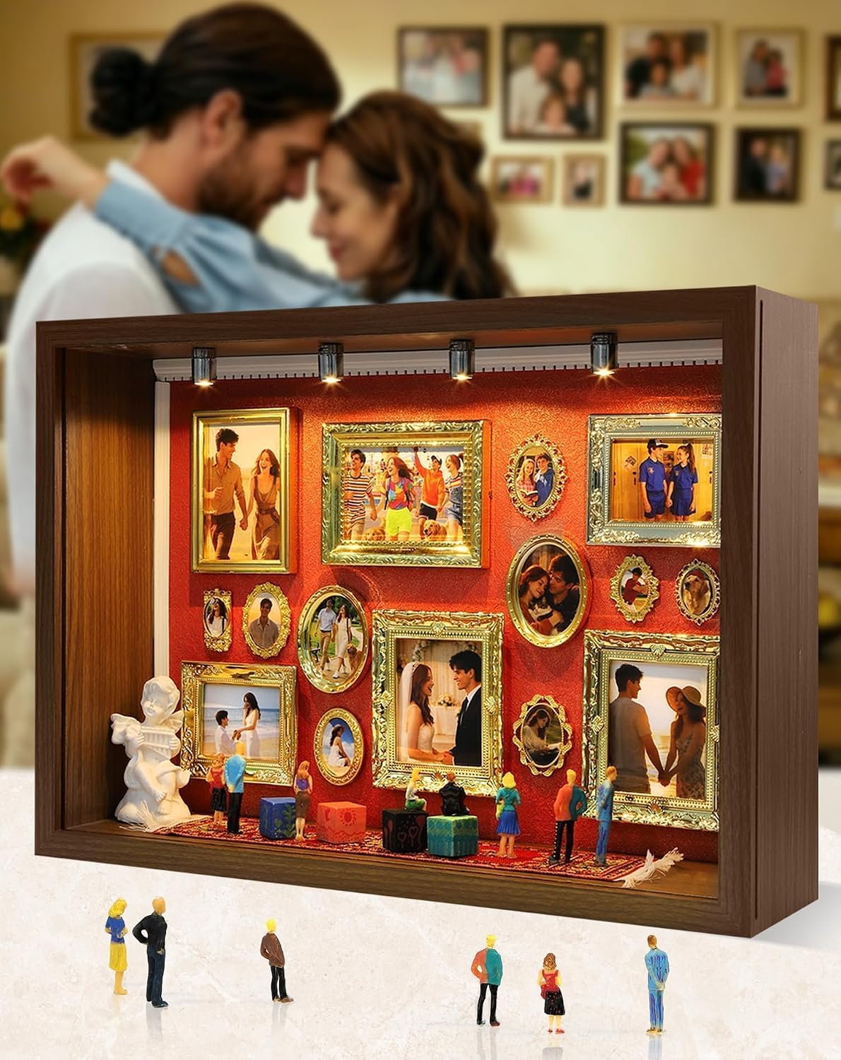 Memory Museum Kit Mini Picture Frame Shadow Box 9×13×3.3", Romantic for Her, Warm Pet Memorial, Personalized Gift for Woman, Wedding, Birthday, Mother, Graduation, Christmas