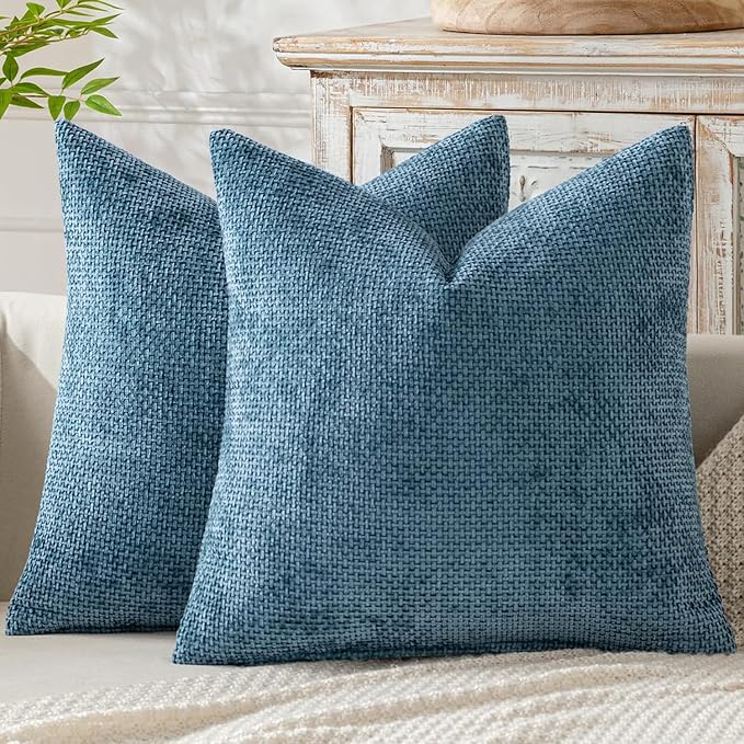 MIULEE Pack of 2 Couch Throw Pillow Covers 18x18 Inch Coastal Blue Modern Boho by MIULEE