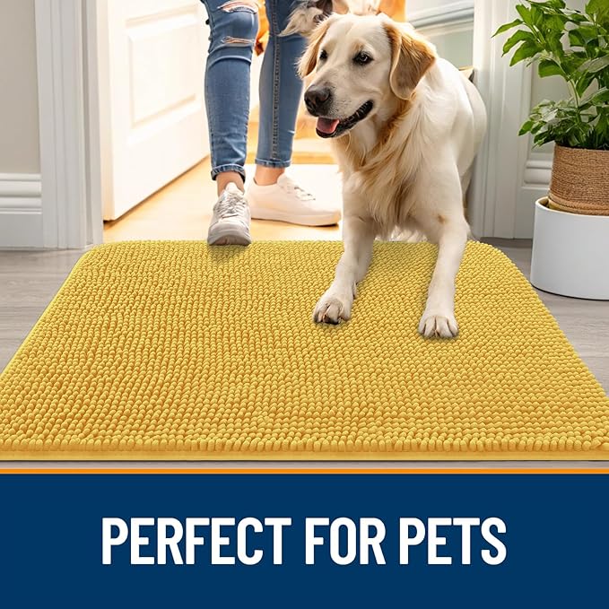 OLANLY Dog Door Mat for Muddy Paws 45x27, Absorbs Moisture and Dirt, Absorbent - Image 6