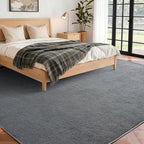 FinRèc 5x7 Washable Area Rugs for Bedroom Living Room, Low Pile Thin Rug Solid - Image 2
