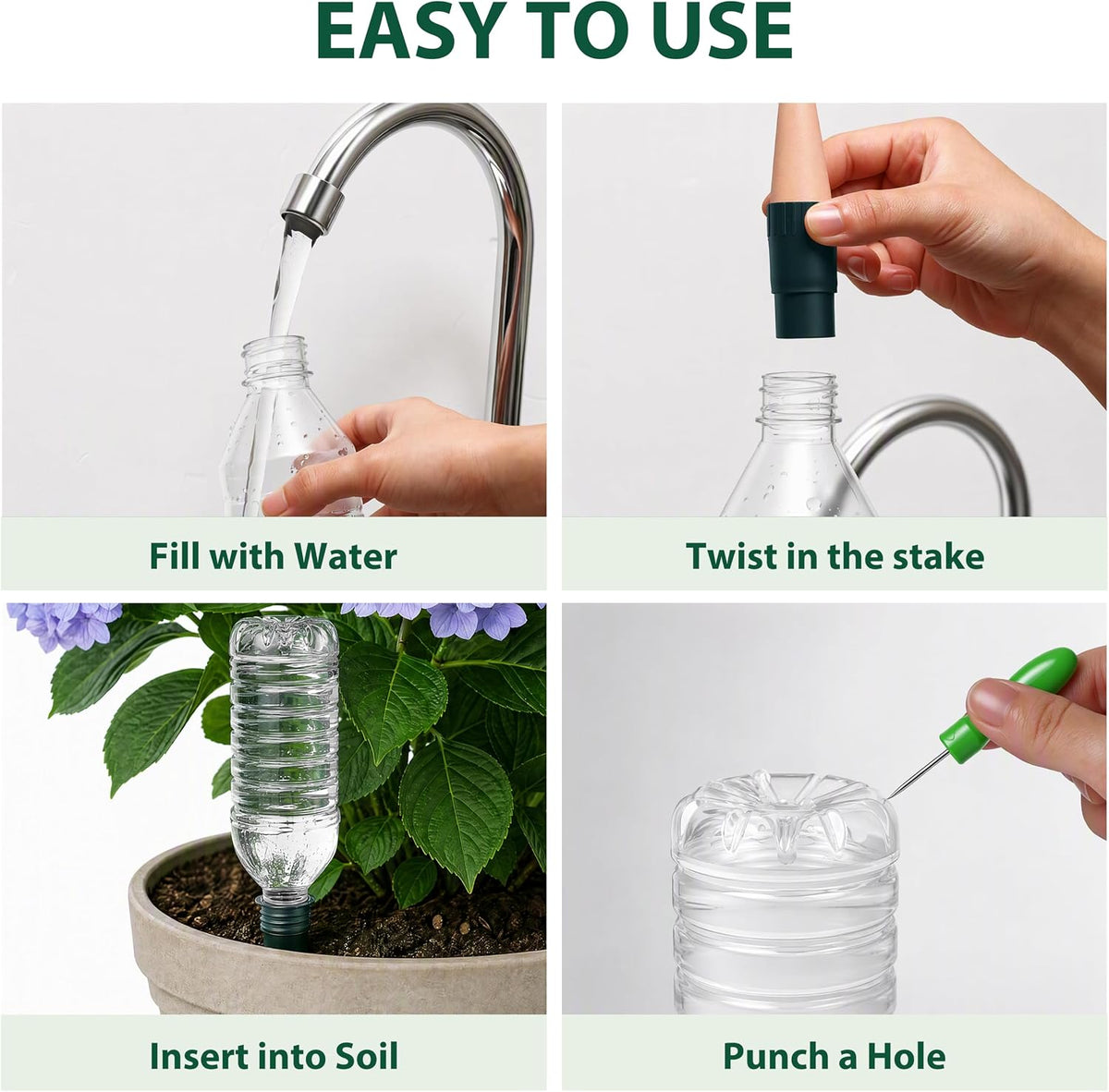 Terracotta Watering Spikes for Plastic Bottles, 5-Pack