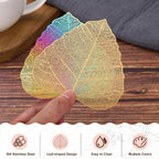 uxcell Stainless Steel Drink Covers Leaf Shape Wine Glass Covers 4Pcs