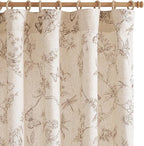 jinchan Floral Curtains Lined Linen Blend Curtain by JINCHAN