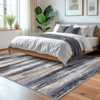 Lansny Modern Abstract 5x7 Machine Washable Area Rug Non-Slip Soft Bedroom - Image 2