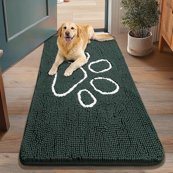 Smiry Dog Door Mat for Muddy Paws, Absorbent Dirt Trapper Non Slip Quick Dry by Smiry