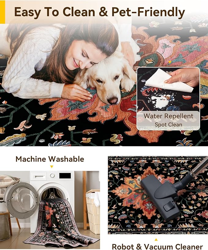 RELEANY Area Rugs 2'x7' Runner Rug Non Slip Washable - Image 4