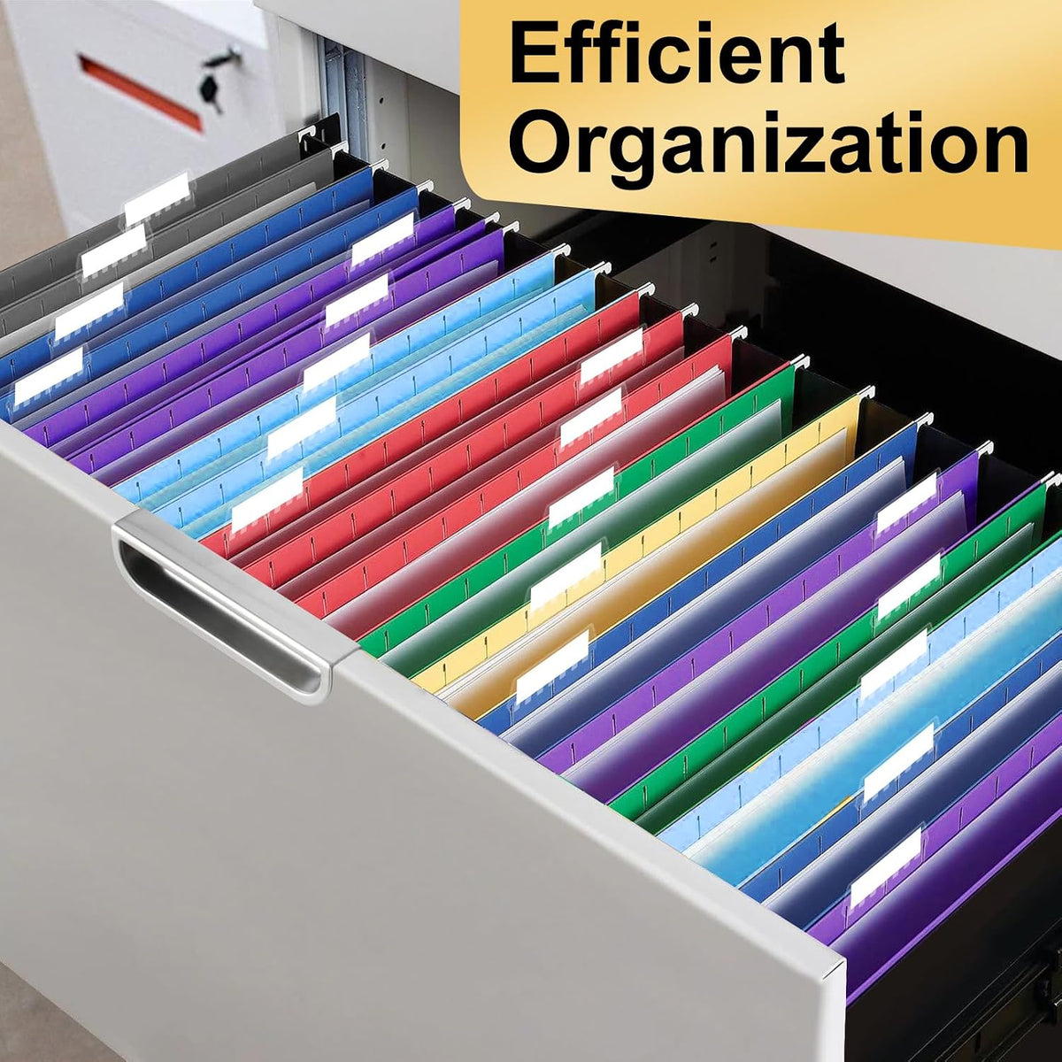 Hanging File Folders, 60 Pack Letter Size Hanging File folders with 1/5-cut Tabs, Stay Organized for Your Home and Office Bulk File, Documents and Paper, 10 Colors
