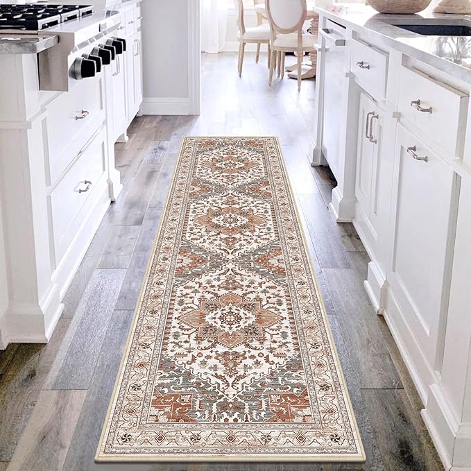 Yamaziot Washable Runner Rug, 2x8 Non-Slip Boho Vintage Hallway Rug Runner by Yamaziot