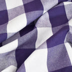 Purple & White 2 Side Buffalo Check Farmhouse Table Runner for Family Dinners or Gatherings Indoor or Outdoor Parties Everyday Use 12" x 72"