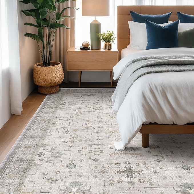 Hazo Haus Boho Light Grey 5x7 Living Room Rug - Image 3