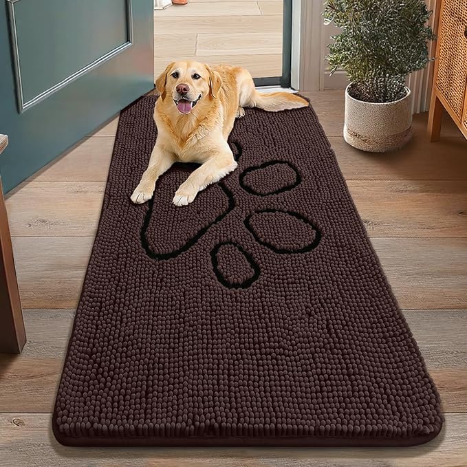 Smiry Dog Door Mat for Muddy Paws, Absorbent Dirt Trapper Non Slip Quick Dry by Smiry
