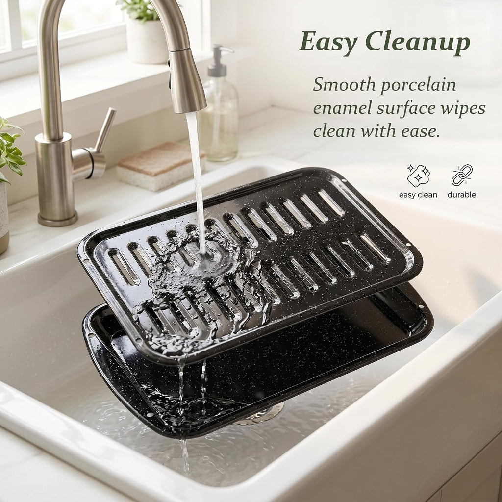 Broiler Pan & Roasting Rack Set Griddle Pan,Oven Safe Tray with Slotted Rack Grill Pan for Healthy Oven Meals Heat Resistant PFOA & PTFE Free Dishwasher Safe