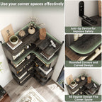 Armocity Corner Book Shelf, 6-Shelf L Shaped Corner Bookshelf with Baffle