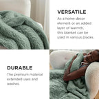 Bedsure GentleSoft Fluffy Sage Green King Size Blanket - Image 4