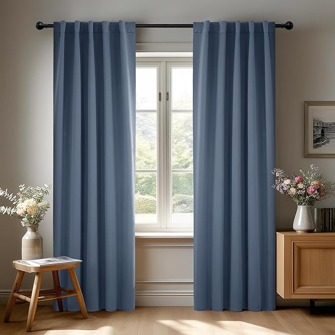 Deconovo Blackout Curtains, Thermal Insulated, W42 x L84 2 Panels, Back Tab by Deconovo