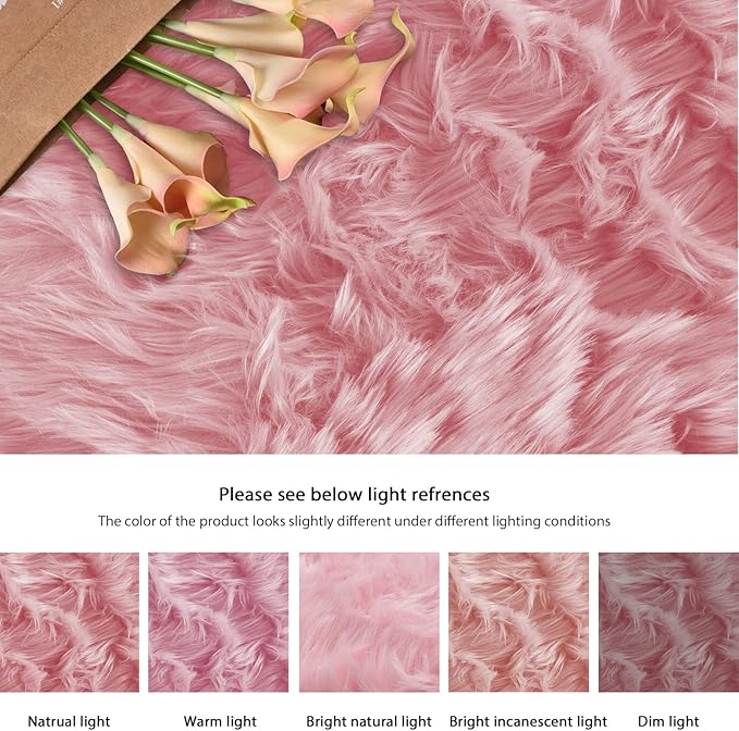 ORINOVA Pink Washable Fluffy Circle Rugs - Image 8